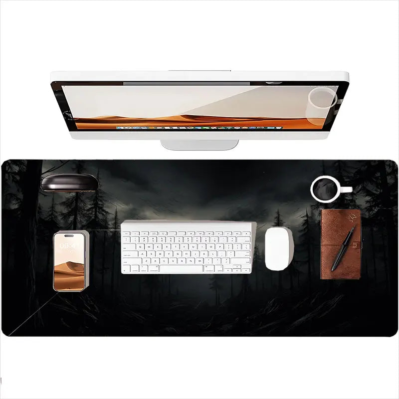 Fantasy Dark Forest Playmat Gaming Mouse Pad Non-slip Rubber Base 35x60 MTG Desk Mat Washable Pads for Game & Office Room Decor