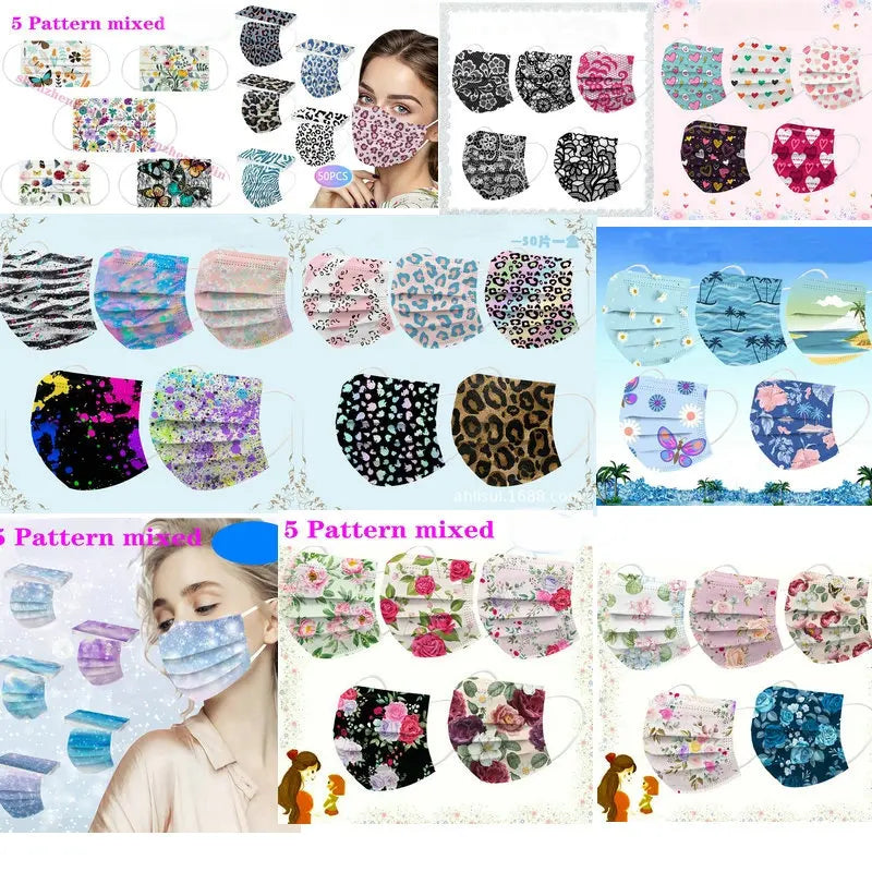 CE Print Beauty Wholesale Fish Mask Mascarilla Protective Respirator Dustproof Anti-Fog Adult Colored Masques
