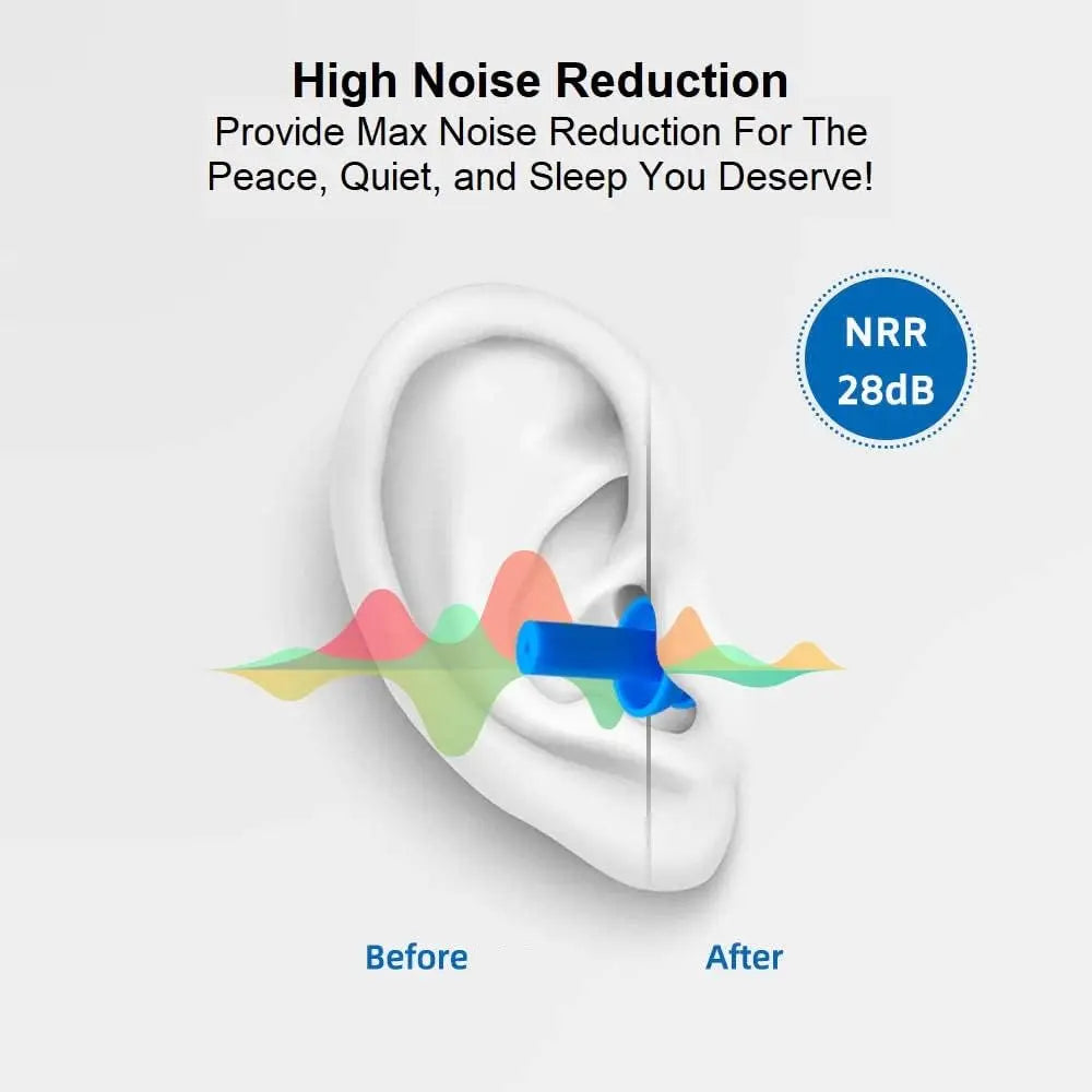 100/80/40/2PCS Reusable Silicone Ear Plugs with Plastic Case Soft Foam Waterproof Noise Cancelling Earplugs Earbuds for Sleeping
