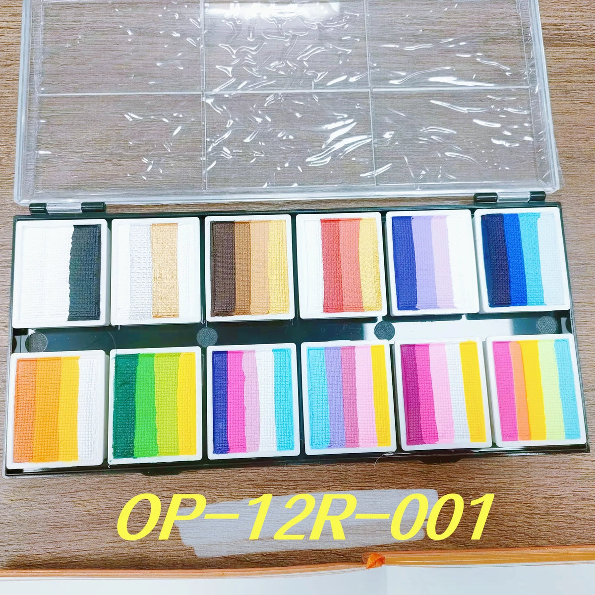 12 Color Popular Multicolor Child Body Painting Kids Face Paint Bodyart Palette Party Makeup Beauty Paint Palette With Brush Kit
