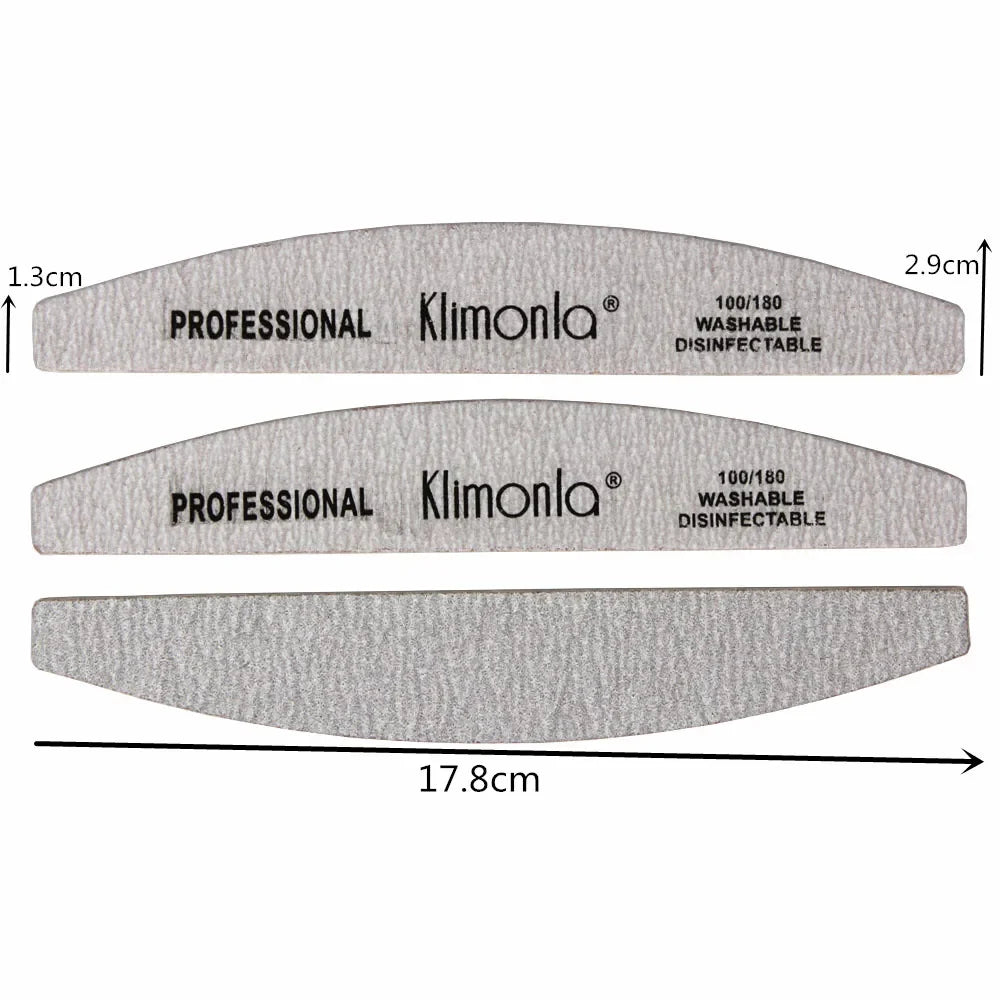 10/25/50/100Pcs/Lot Wooden Nail Files Klimonla 100/180 Grit Grey Boat Thick Sandpaper Sanding Buffer Files Beauty Tools DIY Salo