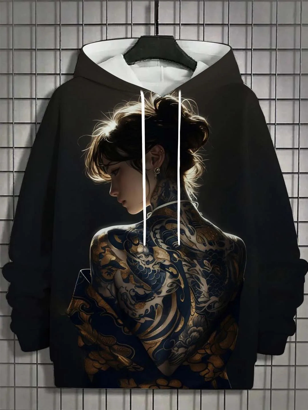 Men's Hoodie Bad Girl Tattoo Sexy Beauty Pattern 3D Printed Top 2024 Autumn New Fashion Casual Hip Hop Neutral Hoodie
