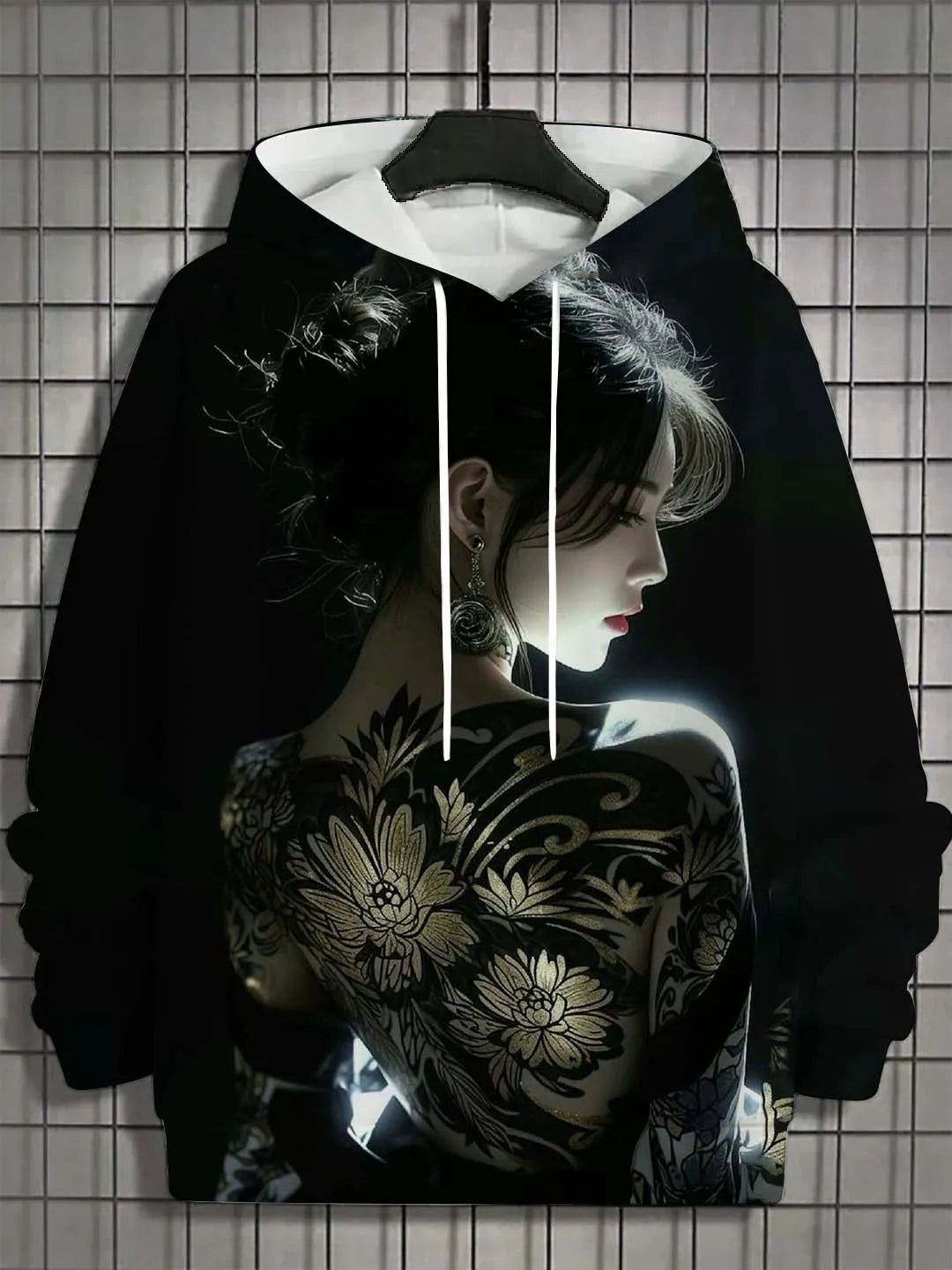 Men's Hoodie Bad Girl Tattoo Sexy Beauty Pattern 3D Printed Top 2024 Autumn New Fashion Casual Hip Hop Neutral Hoodie