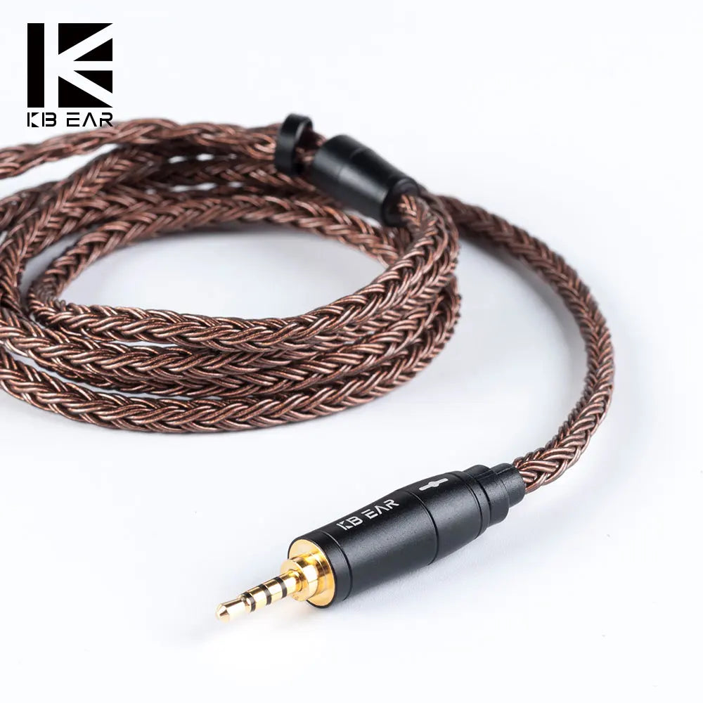 KBEAR 16 Core Pure Copper Earphone Cable 2PIN/MMCX/QDC Earbuds Connector Use For KZ EDX ZSN PRO  BLON BL-03 KBEAR KS1 Headphone