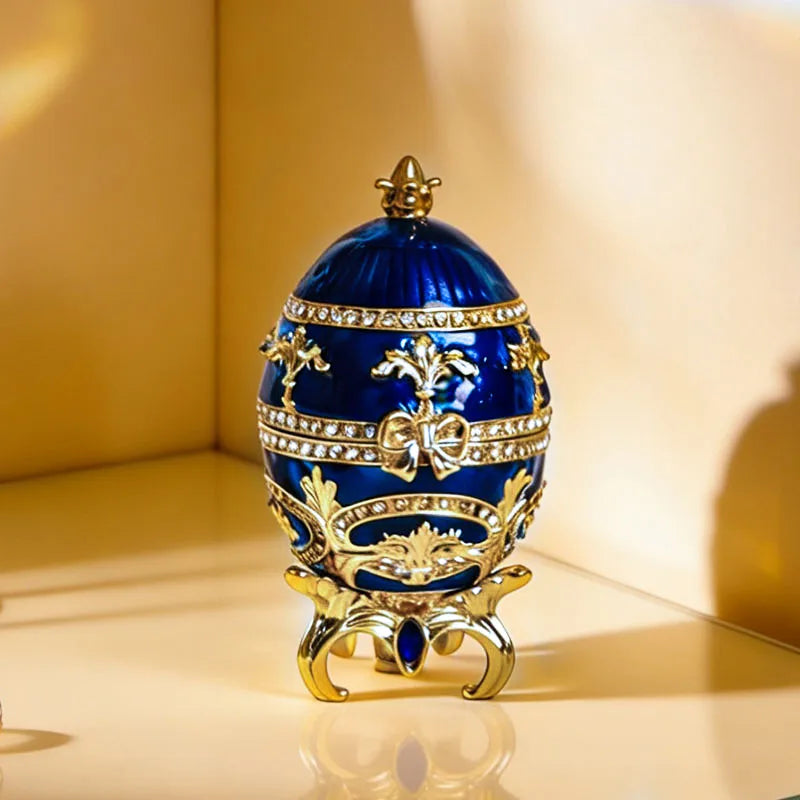 Home Décor Box, Enamelled Decorative Jar, Exquisite Hinged Jewellery Box Ideal for Easter or Valentine's Day Gifts, or as a Ring