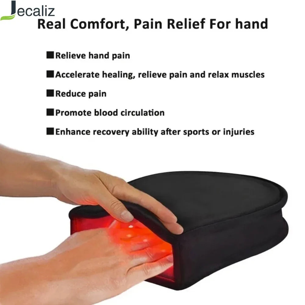 LED Red Light Glove 660nm & 850nm Infrared Light Therapy for Wrist Fingers Hand Arthritis Beauty Fatigue Relief USB Plug-in
