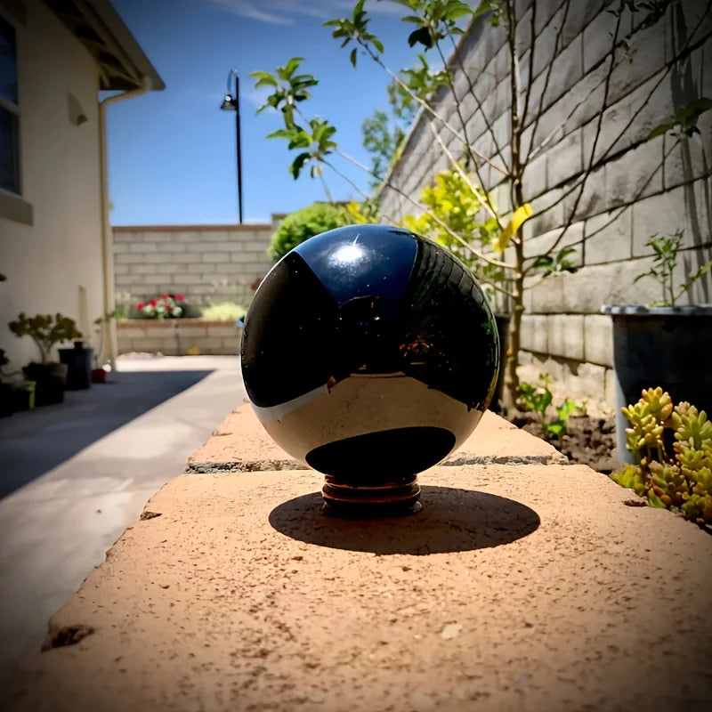 1 Obsidian and Quartz Crystal Ball | Classic Stone Ball, Suitable for Office and Home Décor,Ideal As A Birthday and Holiday Gift