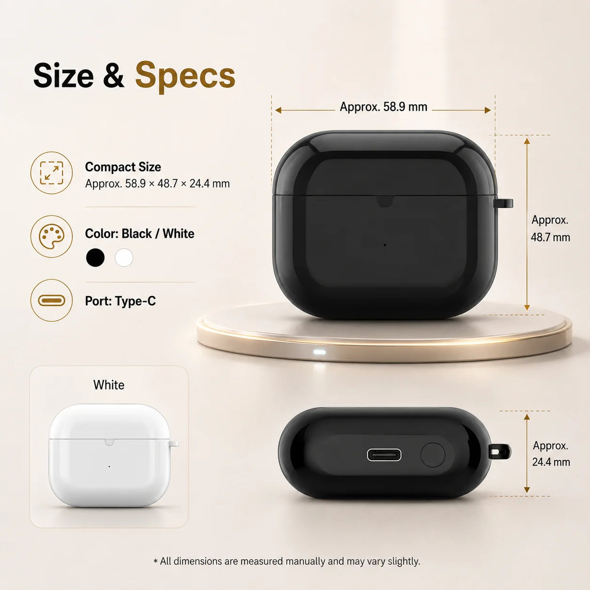 Replacement Wireless Charging Case For Buds 3 Support Bluetooth Compatible Earbuds Charger Base Type-C 590mAh No Earbuds