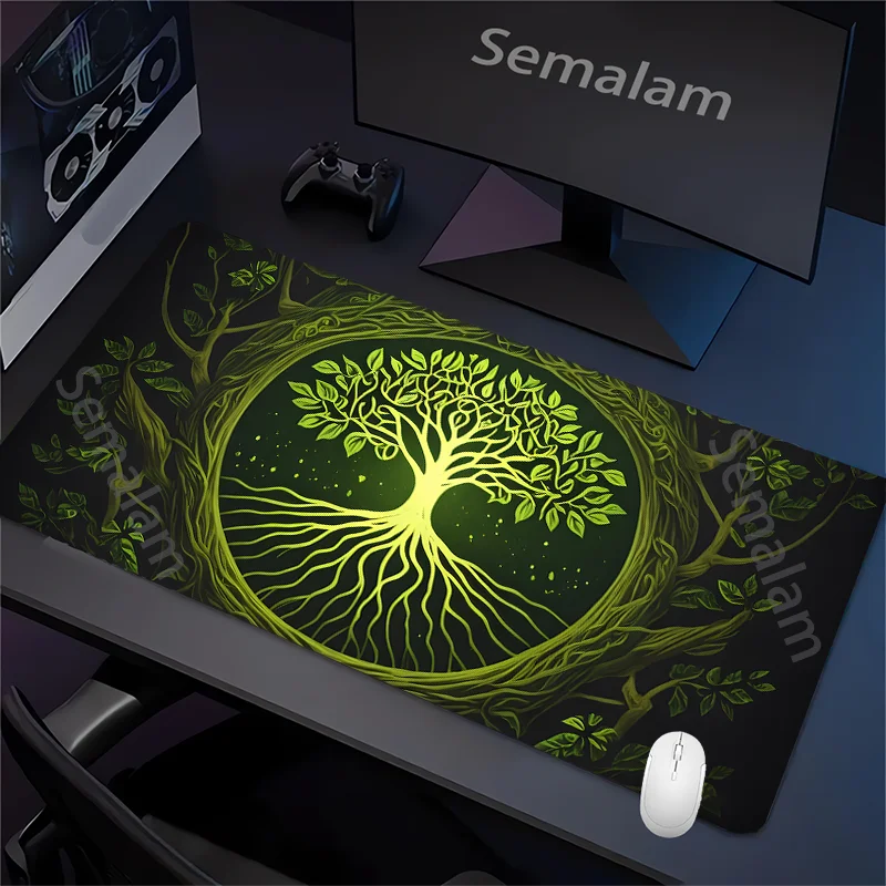 Fantasy Dark Forest Playmat Gaming Mouse Pad Non-slip Rubber Base 35x60 MTG Desk Mat Washable Pads for Game & Office Room Decor