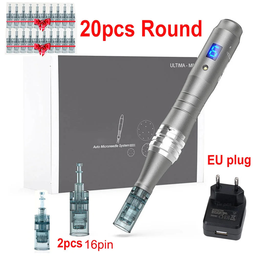 Dr Pen Electric Ultima M8 Pen With 22pcs Cartridge Wireless Derma Microneedle Kit Dermapen Beauty Skin Care Needle Length 0.2mm