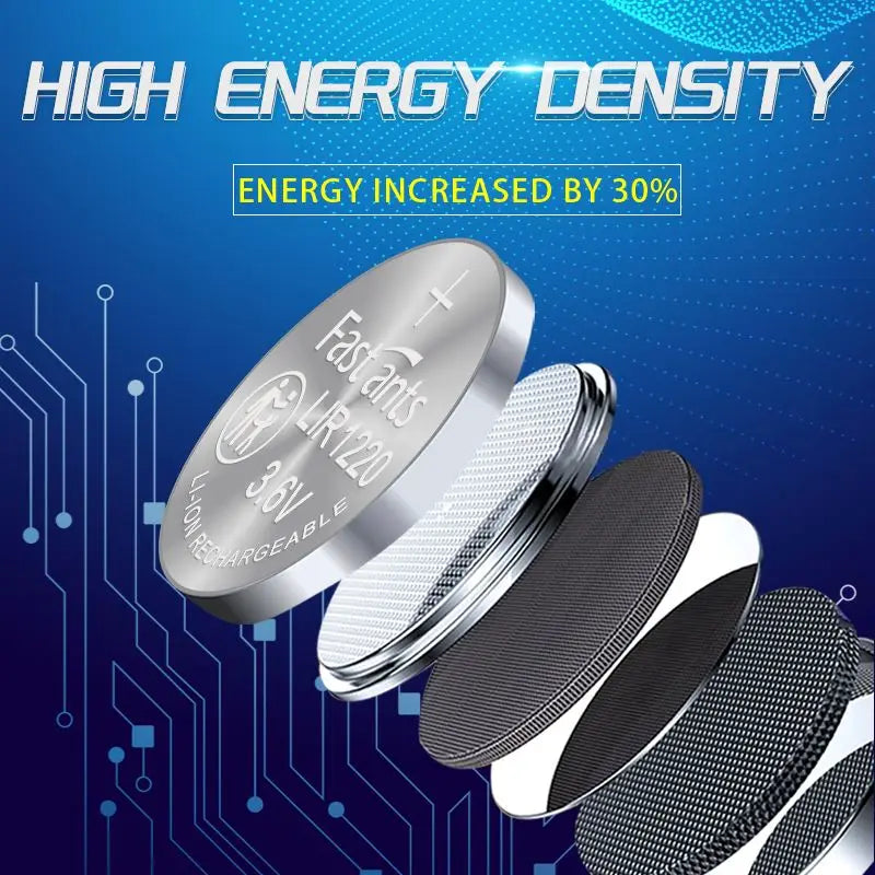 Original LIR1220 3.6V Li-ion Rechargeable Button Battery Replacement for Earbuds Small Electronics Laptop Motherboard