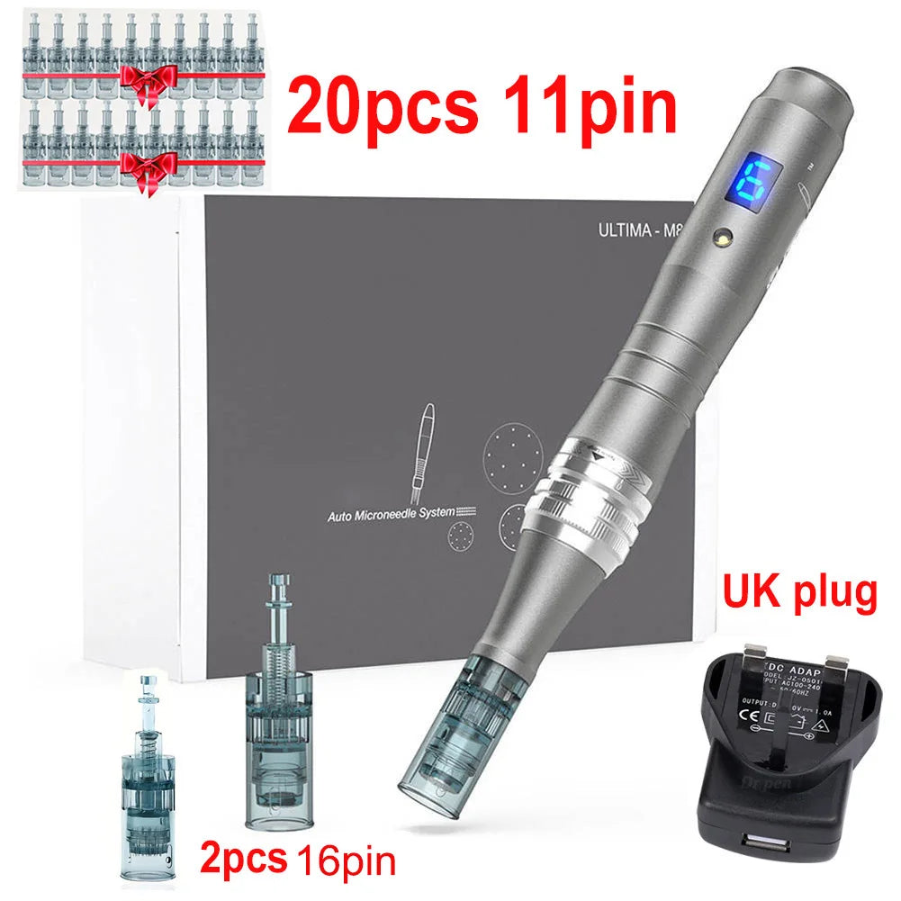 Dr Pen Electric Ultima M8 Pen With 22pcs Cartridge Wireless Derma Microneedle Kit Dermapen Beauty Skin Care Needle Length 0.2mm