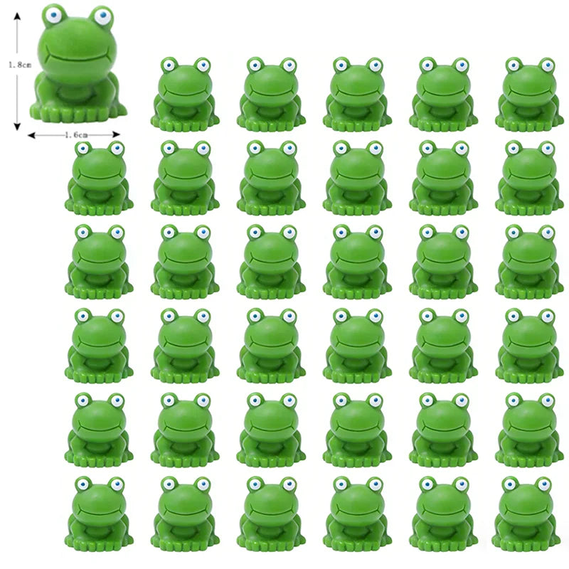 10-100PC Mini Resin Frogs Green Tiny Frogs Figurines Miniature Home Décor Fairy Garden Decor Dollhouse Birthday Party Favor Gift