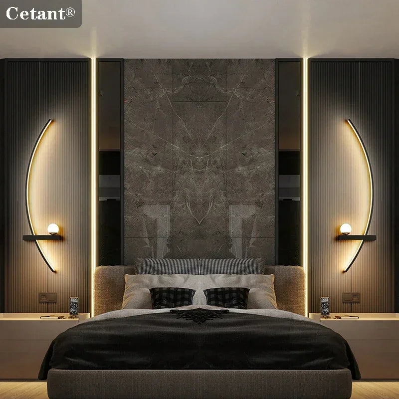 Smart LED Wall Lamp 55/105CM Remote Control Left Right Lighting Bedside Wall Sconces Bedroom Living Room Home Led Lights Lustre