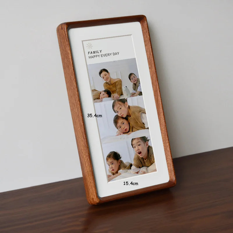 Premium Solid Wood Triple Photo Frame Round Corner Hanging Display Frame for Couples, Children, Picture Frame for Home Décor