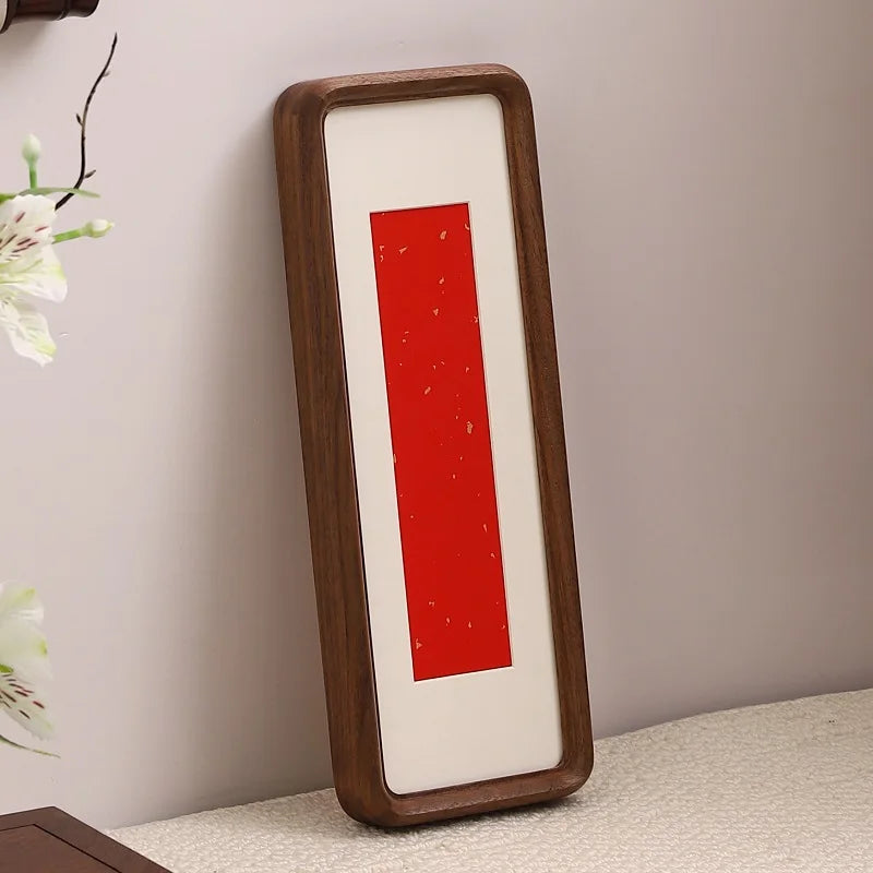 Walnut & Teak Solid Wood Long Bar Picture Frame - Decorative Photo Frame for Home Décor, Art Display, and Framing