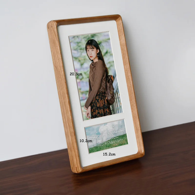 Premium Solid Wood Triple Photo Frame Round Corner Hanging Display Frame for Couples, Children, Picture Frame for Home Décor