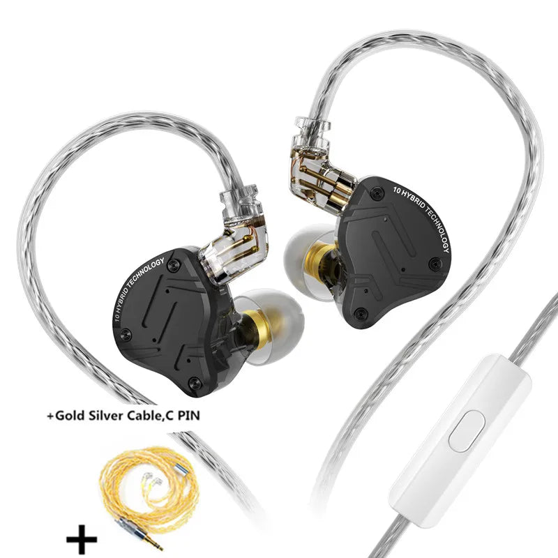 KZ ZS10 PRO X Metal Headset Hybrid drivers HIFI Bass Earbuds In-Ear Monitor Noise Cancelling Earphones ZAS ZAX ZSX ZSNPRO AS16