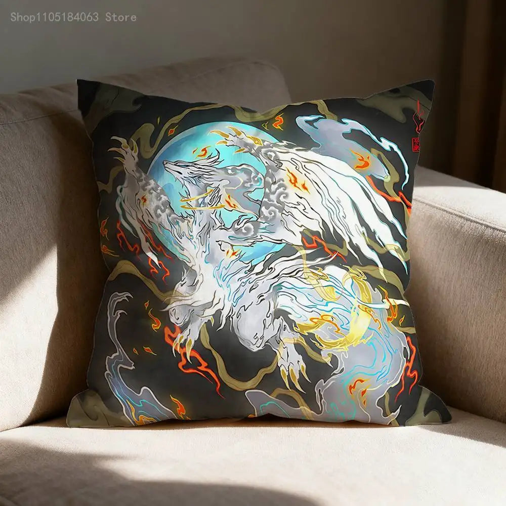 Rathalos Nargacuga M-Monster H-Hunter Pillow Case For Sofa Decor Car Office Room Printing Cushion Cover Decoration and Protector