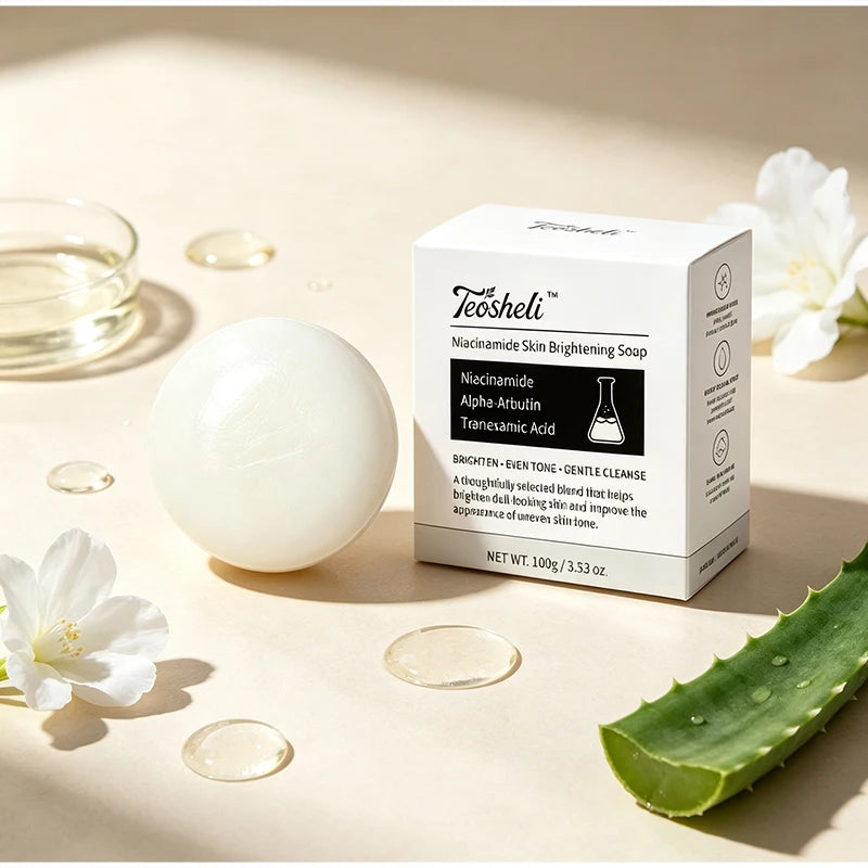Niacinamide Brightening Soap Plant Formula Facial Cleansing Moisturizing Skin Care Gentle Exfoliating Daily Use Smooth Beauty