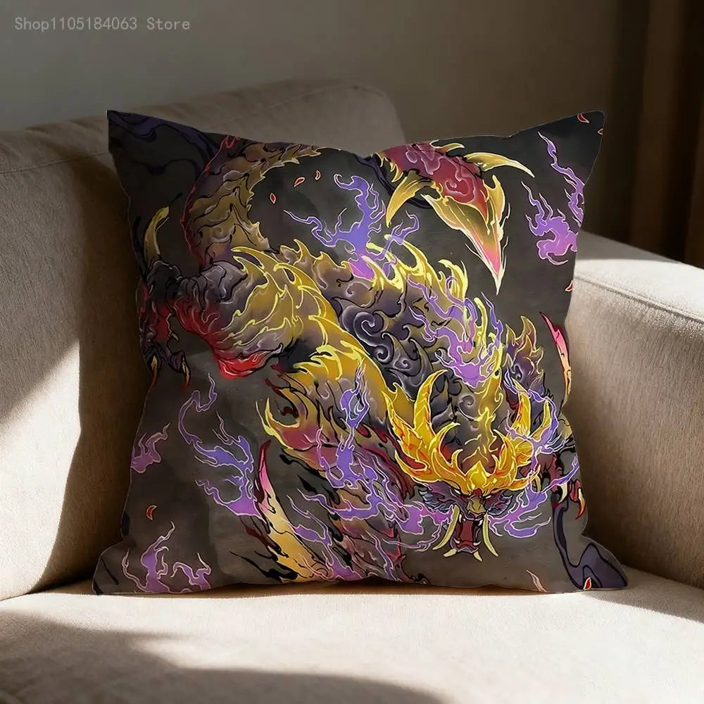 Rathalos Nargacuga M-Monster H-Hunter Pillow Case For Sofa Decor Car Office Room Printing Cushion Cover Decoration and Protector