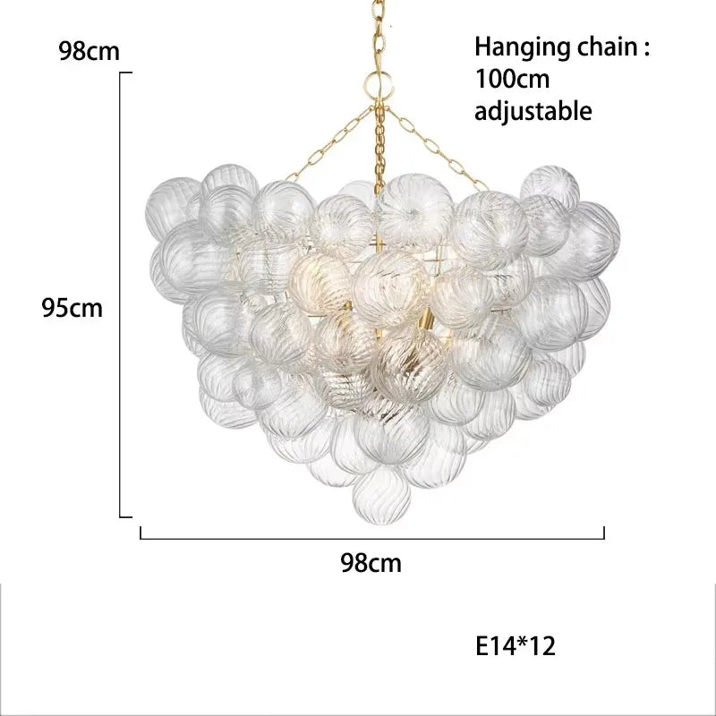 American Style Glass Bubble Ball Pendant Lights Vintage Living Rooms Cantilevered Dining  Dressing Room Master Bedroom Lighting