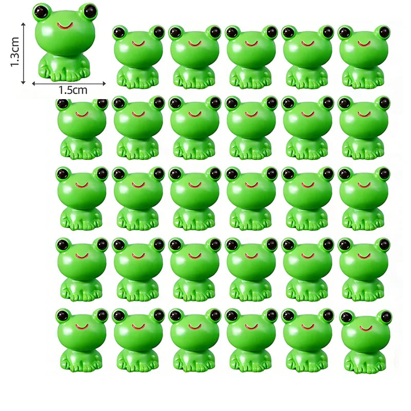 10-100PC Mini Resin Frogs Green Tiny Frogs Figurines Miniature Home Décor Fairy Garden Decor Dollhouse Birthday Party Favor Gift
