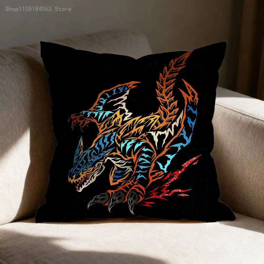 Rathalos Nargacuga M-Monster H-Hunter Pillow Case For Sofa Decor Car Office Room Printing Cushion Cover Decoration and Protector