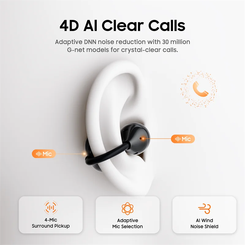 IMIKI SP2 Open Ear Clip on Sports Super Bass Earbuds Wireless Bluetooth 6.0 Earphones OWS Running Headphones Waterproof Ear Buds