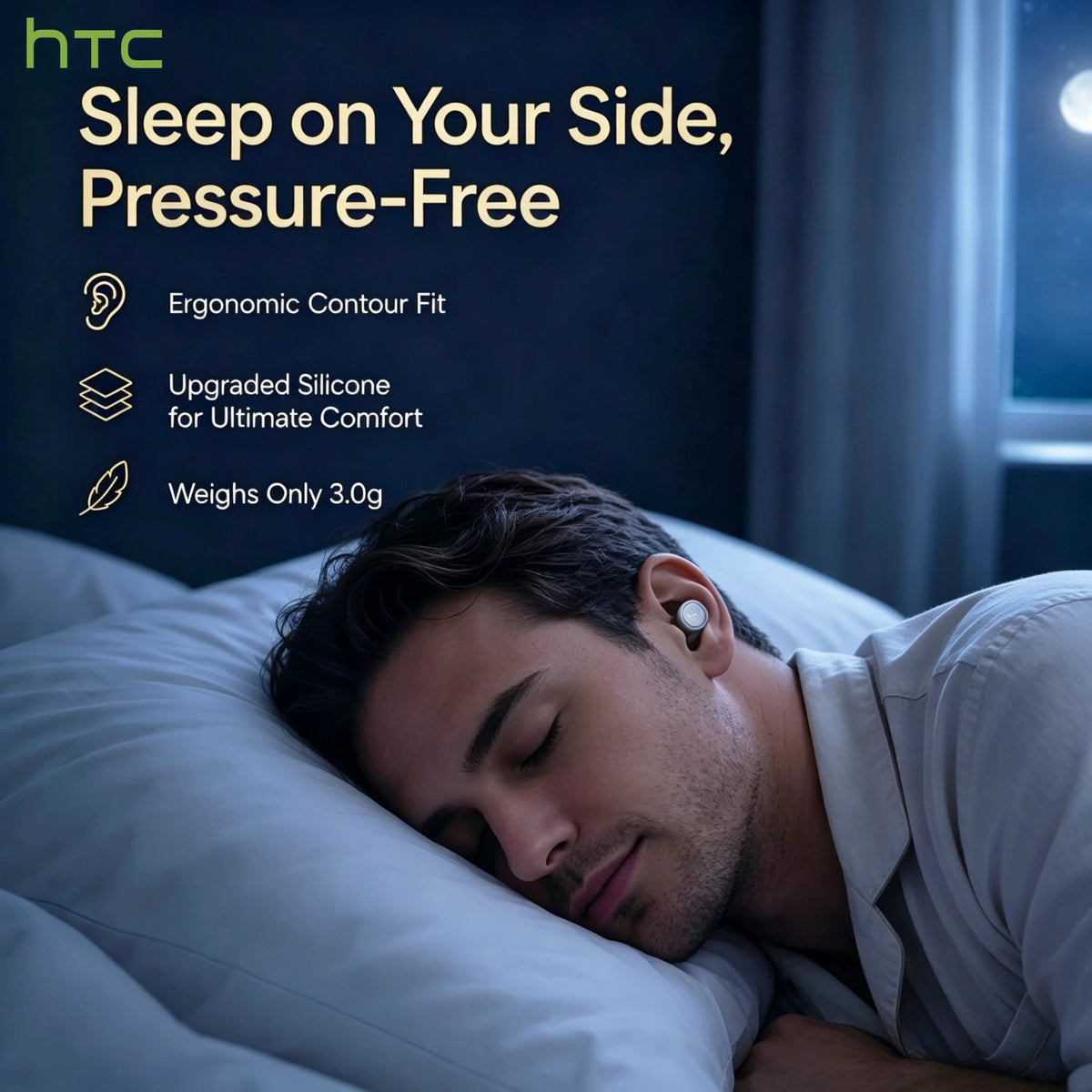 HTC NE96 Wireless  Bluetooth V6.0 Earphones TWS Wireless Headphones Power Display Noise Reduction Mini In-Ear Earbuds for Sleep