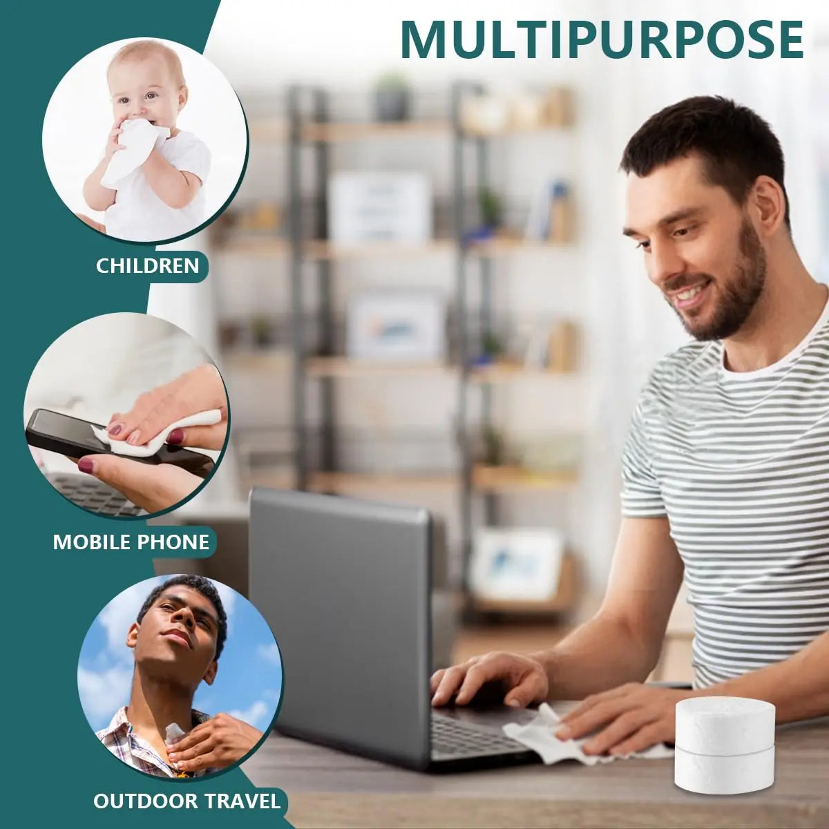 Compressed Towels Portable Disposable Mini Compressed Tissue Paper Tablets for Travel, Camping, Hiking, Sport, Beauty Salon