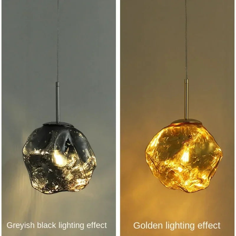 Simple Modern Pendant Light Ice Glass Hallway Dining Room Bedroom Living Corridor Personalized Entrance Lamp Hanging Lighting