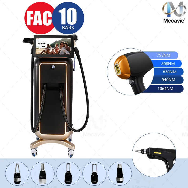 5000W 4 Waves Soprano Titanium Ice Care Device Multifunctional Painless Body Hair Removal Skin Rejuvenation 4 In 1 Beauty Device