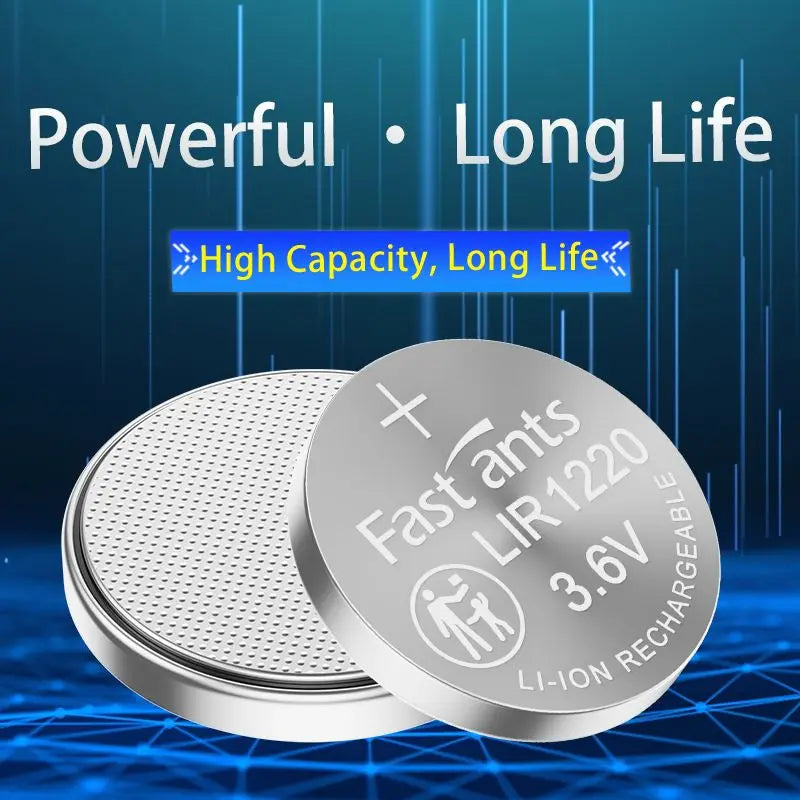 Original LIR1220 3.6V Li-ion Rechargeable Button Battery Replacement for Earbuds Small Electronics Laptop Motherboard