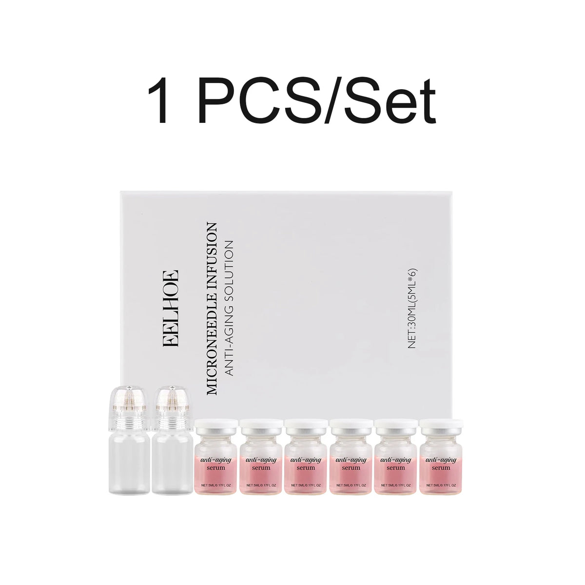 Collagen 0.2mm Microneedle Serum Set Hydrating Firming Smoothing Facial Roller Serum Pro Home Beauty Care Kit Glowing Skincare