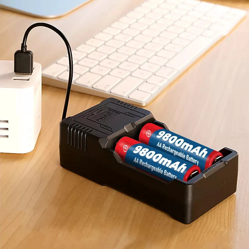 Premium 1.5V AA Alkaline Rechargeable Battery 9800mAh for Camera, Microphone, LED Light, Toy and Small Electronics