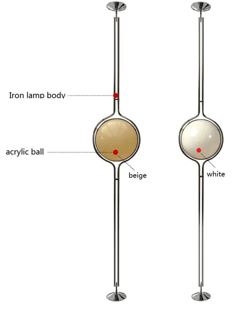 Nordic Medieval Art Acrylic Globe Floor Lamp Modern Standing Light Home Decor Lighting For Living Room Bedroom Bedside Study