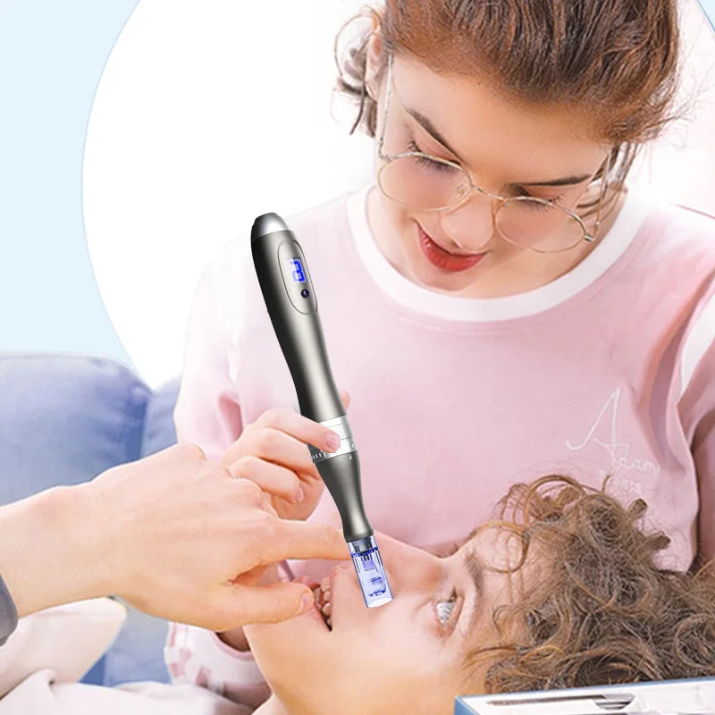 Wireless Dermapen ELON-YC Ultima-X6 Professional Beauty Pen Skin Care Tool Kit With 10PCS 0.25mm Cartridges,Microneedle Pen