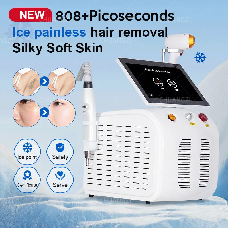 Soprano Diode  Picotech 2 in 1 Hair Removal Machine SHR Depilation Tattoo Removal Ice Titanium Professional Beauty Device