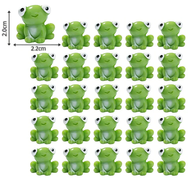 10-100PC Mini Resin Frogs Green Tiny Frogs Figurines Miniature Home Décor Fairy Garden Decor Dollhouse Birthday Party Favor Gift