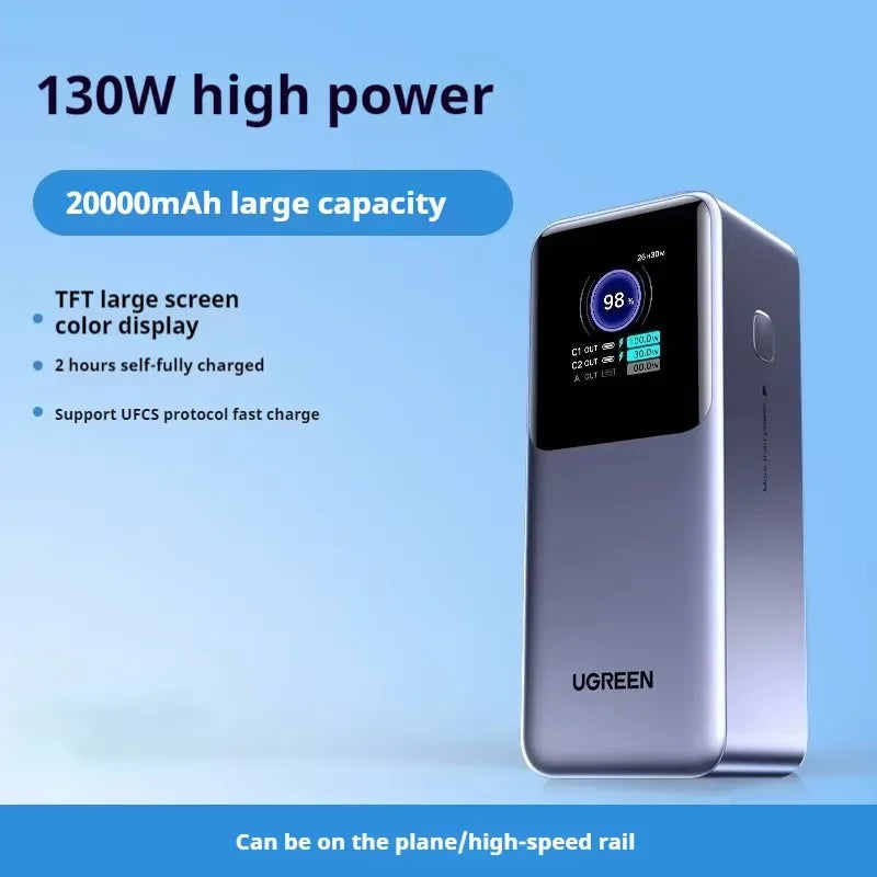 UGREEN Nexode 130W Power Bank 20000mAh Large Capacity Fast Charge Mobile Power Bank for Laptop Notebook Custom Phone Accessories