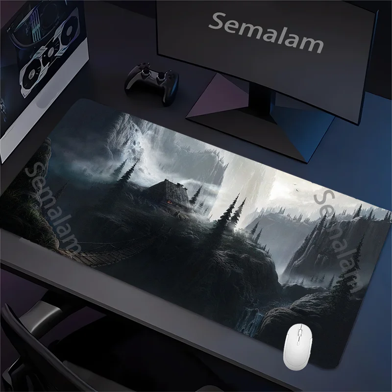 Fantasy Dark Forest Playmat Gaming Mouse Pad Non-slip Rubber Base 35x60 MTG Desk Mat Washable Pads for Game & Office Room Decor