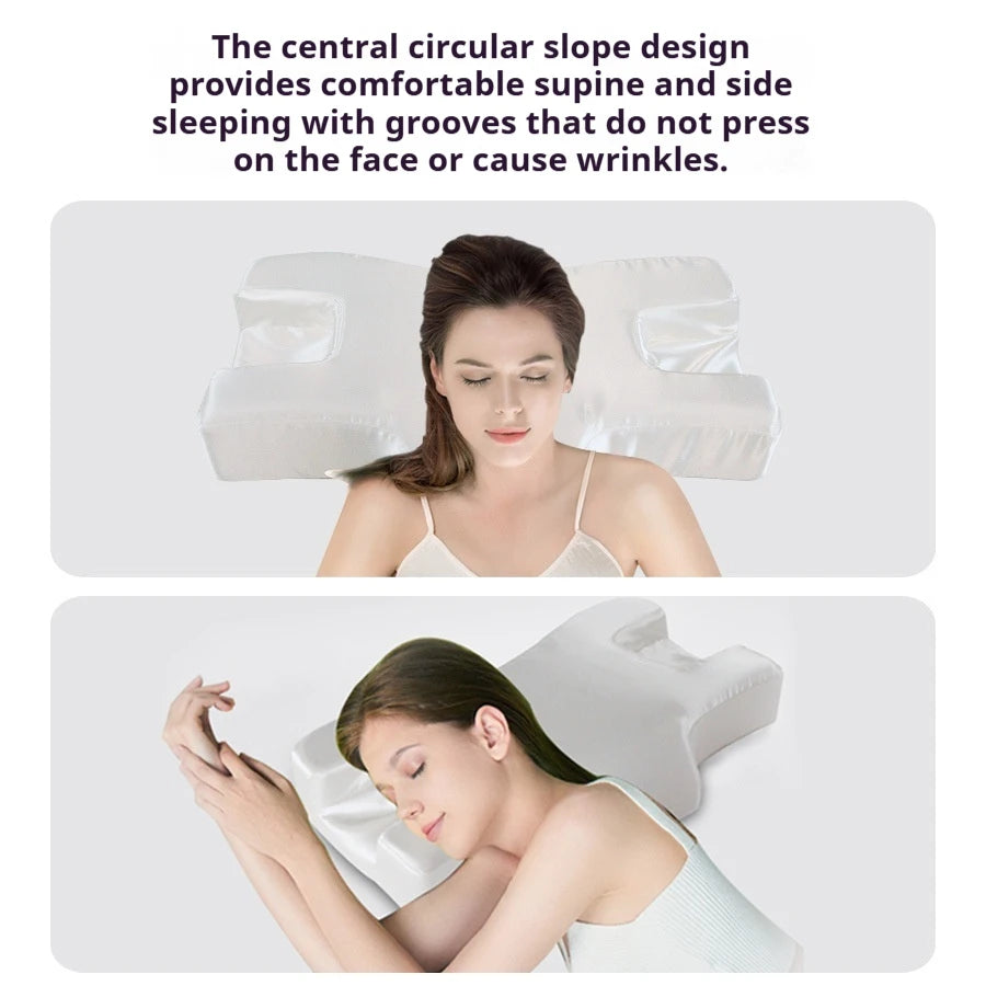 Anti-Wrinkle Memory Foam Side Sleeping Pillow for Face,Beauty Pillow for Side Sleepers, Contour Cervical Support,Pressure Relief