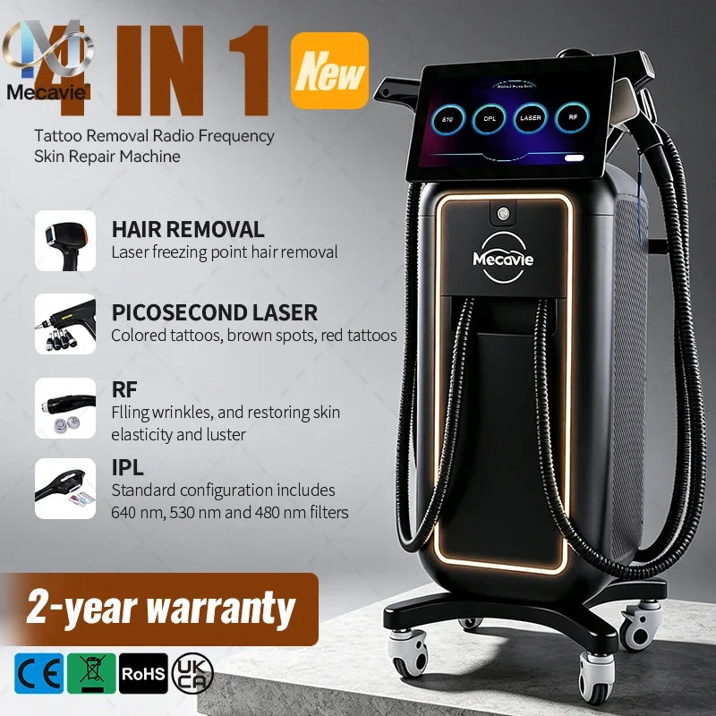 5000W 4 Waves Soprano Titanium Ice Care Device Multifunctional Painless Body Hair Removal Skin Rejuvenation 4 In 1 Beauty Device