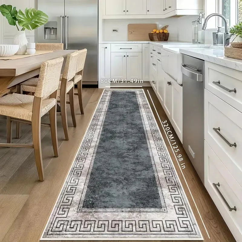 VIKAMA Minimalist Geometric Rug Non-Slip And Stain-Resistant Entrance Hall Doormat Corridor Hallway Kitchen Rug Home Décor