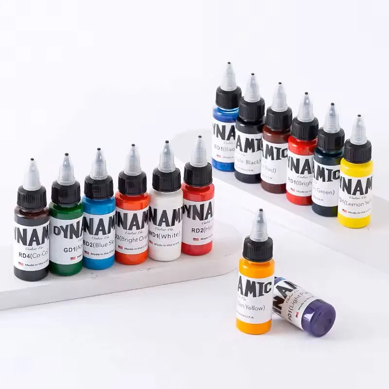 14Pcs Tattoo Ink 14 Colors Set 1 oz 30ml/Bottle Tattoo Inks Pigment Kit for 3D Makeup Beauty Skin Body Tattooing Art Painting