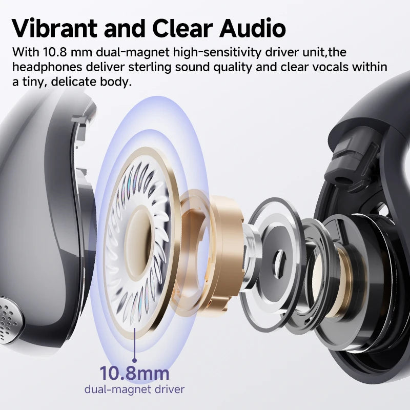 QCY Crossky C30 Wireless Earphones BH24QT33A Bluetooth 5.4 Open Type 4 Mic ENC Earbuds Open Ear Clip Headphone for Sports