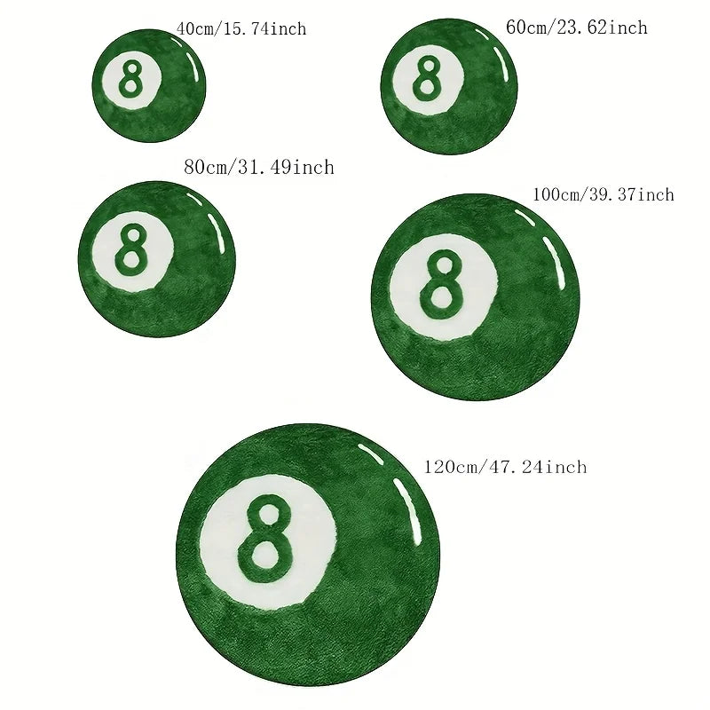 VIKAMA Vibrant Green No. 8 Ball Carpet Noise-Reducing Anti-Slip Living Room Sofa Mat Study Office Carpet Home Décor