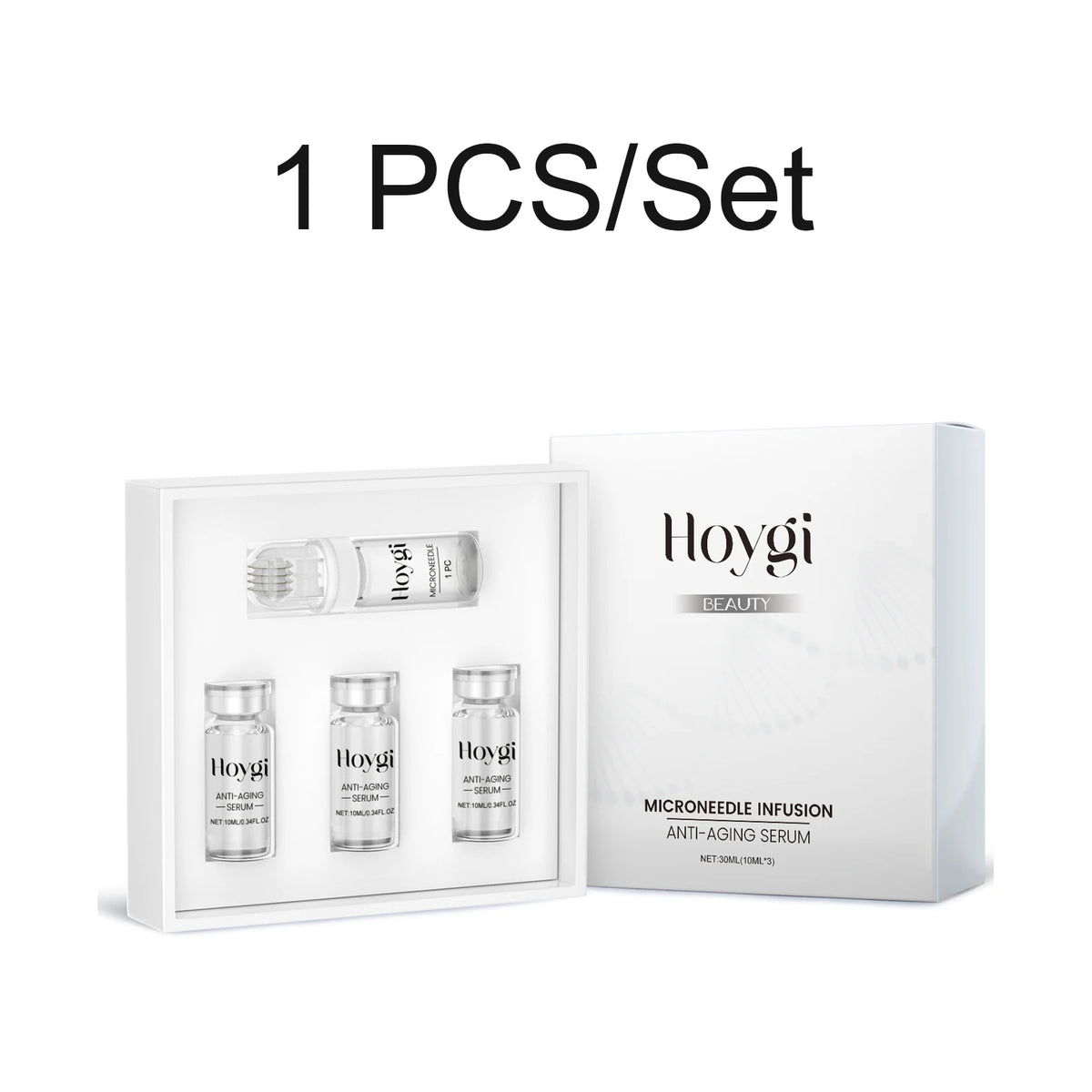 Collagen 0.2mm Microneedle Serum Set Hydrating Firming Smoothing Facial Roller Serum Pro Home Beauty Care Kit Glowing Skincare