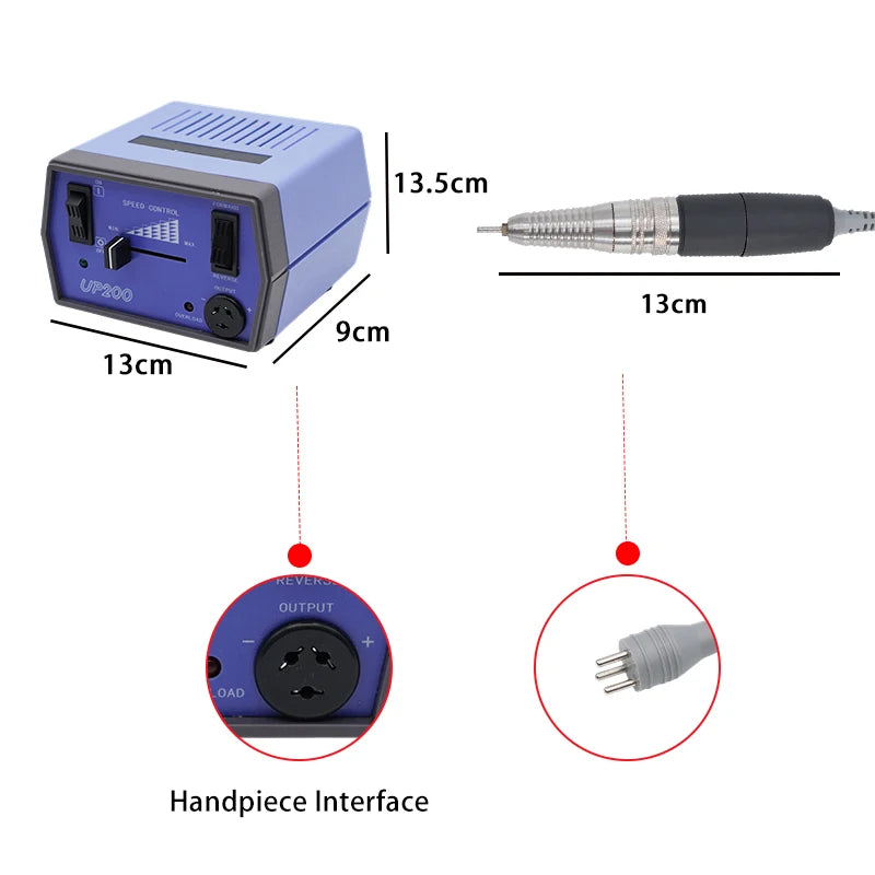 UP200 Portable Electric Nail Drill Manicure Pedicure Machine Beauty Salon Nail Art Equipment